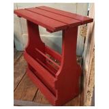 Metal Parlor Chair and Red Table