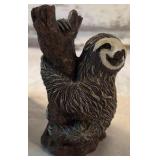 Ceramic Fox, Wood Fox and Sloth Figurines