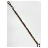 Watch Fob Chain - Gold-Tone, 11" Long, 0.25" Wide with Ring & Clip