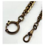 Watch Fob Chain - Gold-Tone, 11" Long, 0.25" Wide with Ring & Clip