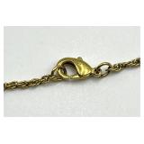 Amethyst Teardrop Pendant Necklace on 9in Gold-Tone Chain