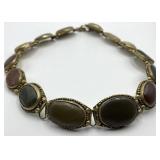 Bezel-Set Oval Cabochon Stone Necklace - 27in Length