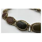 Bezel-Set Oval Cabochon Stone Necklace - 27in Length