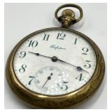 Perfection Pocket Watch - Ornate Engraved Gold-Tone Case, 3 in Long x 2 in Diameter