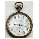 Perfection Pocket Watch - Ornate Engraved Gold-Tone Case, 3 in Long x 2 in Diameter