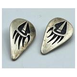 Sterling Silver Clip-On Teardrop Earrings (Lot of 2) - 1.25 x 0.75 in