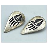 Sterling Silver Clip-On Teardrop Earrings (Lot of 2) - 1.25 x 0.75 in