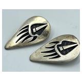 Sterling Silver Clip-On Teardrop Earrings (Lot of 2) - 1.25 x 0.75 in