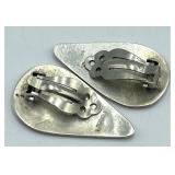 Sterling Silver Clip-On Teardrop Earrings (Lot of 2) - 1.25 x 0.75 in