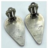 Sterling Silver Clip-On Teardrop Earrings (Lot of 2) - 1.25 x 0.75 in