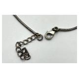 Sterling Silver Spinel Necklace with Faceted Green Spinel Drops - 10.5in - 925 Solid Silver
