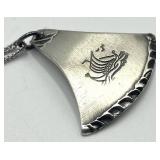 Buodd-Tinn Pewter Pendant Necklace - 9 inch Chain, 1.25 x 1.25 in Pendant