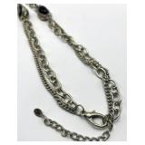 18-Inch Sage Green Gemstone Bezel Necklace - Sterling Silver Chains, 1 x 0.75 Inch Cabochons