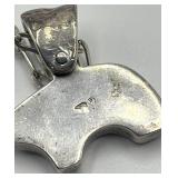 Sterling Silver Bear Pendant Necklace - 14.5 in Chain, Pendant 1.25 x 1 x 0.25 in
