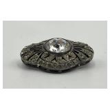 Sterling Victorian Brooch Pin - 1.25 x 0.75 x 0.50 in