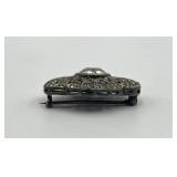 Sterling Victorian Brooch Pin - 1.25 x 0.75 x 0.50 in