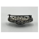 Sterling Victorian Brooch Pin - 1.25 x 0.75 x 0.50 in