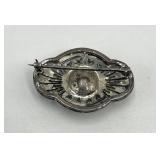 Sterling Victorian Brooch Pin - 1.25 x 0.75 x 0.50 in