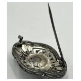 Sterling Victorian Brooch Pin - 1.25 x 0.75 x 0.50 in