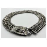 ELK Chain Choker Necklace 15in L x 1in W - Silver-Tone