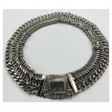 ELK Chain Choker Necklace 15in L x 1in W - Silver-Tone