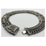 ELK Chain Choker Necklace 15in L x 1in W - Silver-Tone