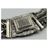 ELK Chain Choker Necklace 15in L x 1in W - Silver-Tone
