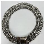 ELK Chain Choker Necklace 15in L x 1in W - Silver-Tone