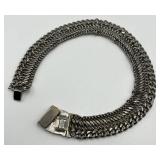 ELK Chain Choker Necklace 15in L x 1in W - Silver-Tone