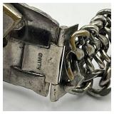 ELK Chain Choker Necklace 15in L x 1in W - Silver-Tone