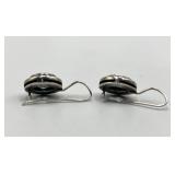 Silpada 925 Sterling Silver Bezel Topaz Hook Earrings - 1.25 in Length, Blue Topaz