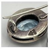 Silpada 925 Sterling Silver Bezel Topaz Hook Earrings - 1.25 in Length, Blue Topaz