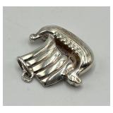 Sterling Silver Viking Ship Pendant 0.75 x 1 in