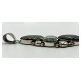 Royston Turquoise Sterling Silver Pendant - 4 in L x 1.25 in W