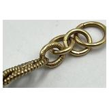 Bracelet - Rose Gold/Green Gem Link, 7 inches long