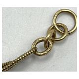 Bracelet - Rose Gold/Green Gem Link, 7 inches long
