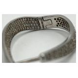 Hoop Earrings - 925 Sterling Silver Diamond-Accent Curved, 1.5 in x 1 in