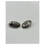 Lois Hill Silver Filigree Earrings - Openwork Leaf Design, 0.75 x 0.5 in