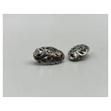 Lois Hill Silver Filigree Earrings - Openwork Leaf Design, 0.75 x 0.5 in