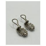 Lois Hill Silver Filigree Earrings - Openwork Leaf Design, 0.75 x 0.5 in