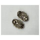 Lois Hill Silver Filigree Earrings - Openwork Leaf Design, 0.75 x 0.5 in