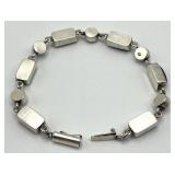 925 Sterling Silver Lapis Lazuli & Pearl Bracelet - 8 Inch