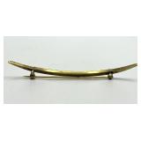 Moon Crescent Brooch - 2.5 x 0.5 in - Gold-Tone with Green Gemstones