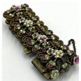 Michal Vegrin Rhinestone Bracelet 3.75 in L x 1.5 in W