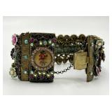 Michal Vegrin Rhinestone Bracelet 3.75 in L x 1.5 in W