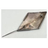 925 Sterling Silver Geometric Brooch Pin - 2.5 x 1.5 in