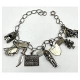 Sterling Silver Charm Bracelet 7 in - Colorado Cliff Dwellings Charm