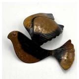 Francisco Rebajes Modernist Copper Bird Brooch - 2 in x 2.25 in x 0.5 in