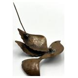 Francisco Rebajes Modernist Copper Bird Brooch - 2 in x 2.25 in x 0.5 in
