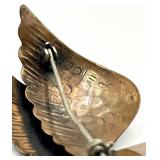 Francisco Rebajes Modernist Copper Bird Brooch - 2 in x 2.25 in x 0.5 in